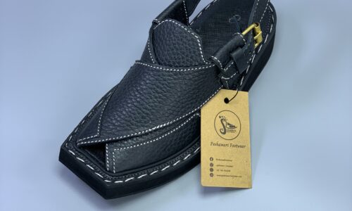Premium Quality Genuine Leather (Black) Kaptaan Chappal