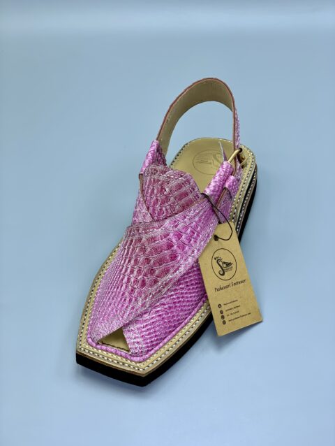 ViP Kaptaan Chappal Crocodile Leather