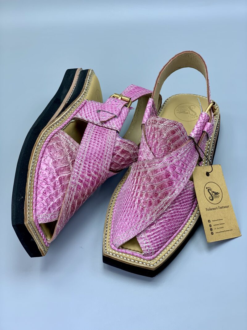 ViP Kaptaan Chappal Crocodile Leather