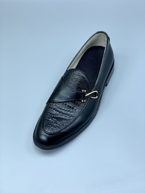 Men's Black Formal Loafers-J395