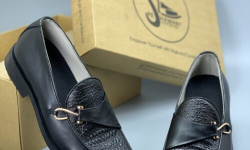 Men's Black Formal Loafers-J395