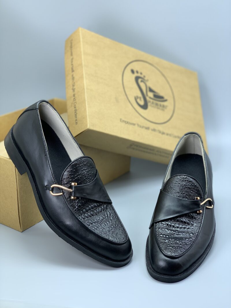 Men's Black Formal Loafers-J395