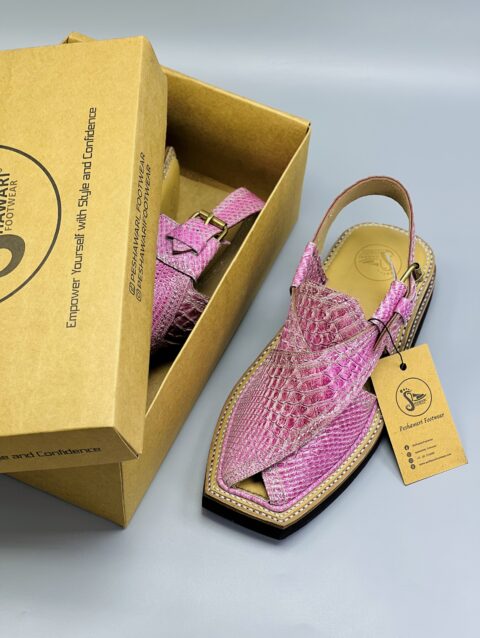 ViP Kaptaan Chappal Crocodile Leather
