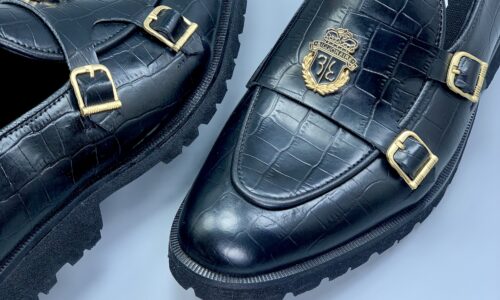 LE Pure Leather Handmade Croc Billionaire Shoes
