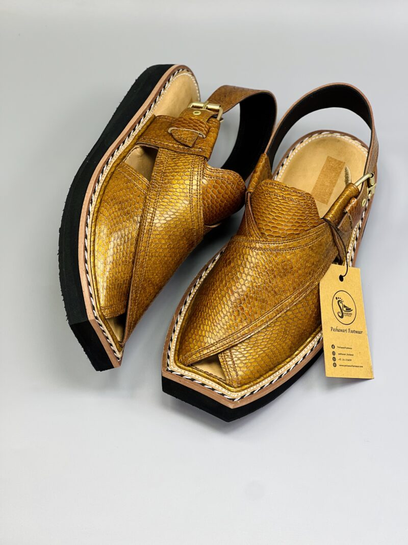 High Quality Special Kaptaan Chappal ( Snake Genuine Leather )