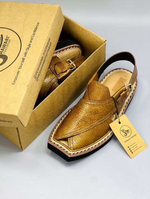 High Quality Special Kaptaan Chappal ( Snake Genuine Leather )