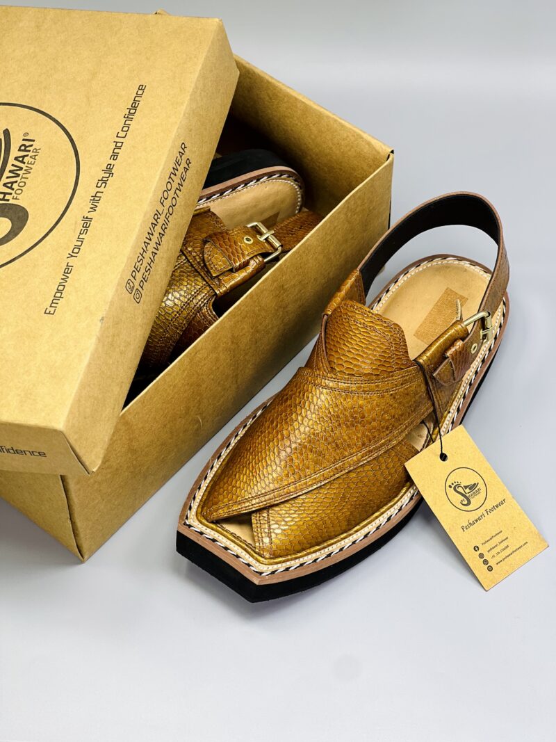 High Quality Special Kaptaan Chappal ( Snake Genuine Leather )
