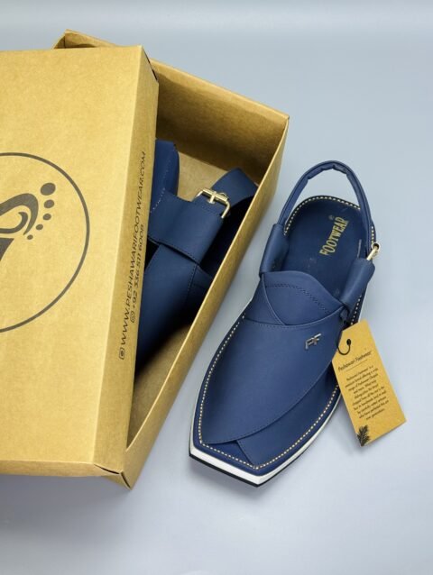 Men's Peshawari Chappal 001US- BLUE