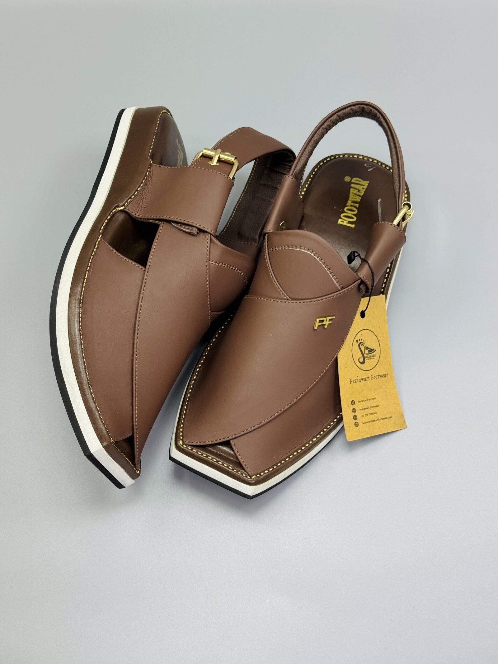 Men's Peshawari Chappal 002US- BROWN Men's Peshawari Chappal 002US- BROWN