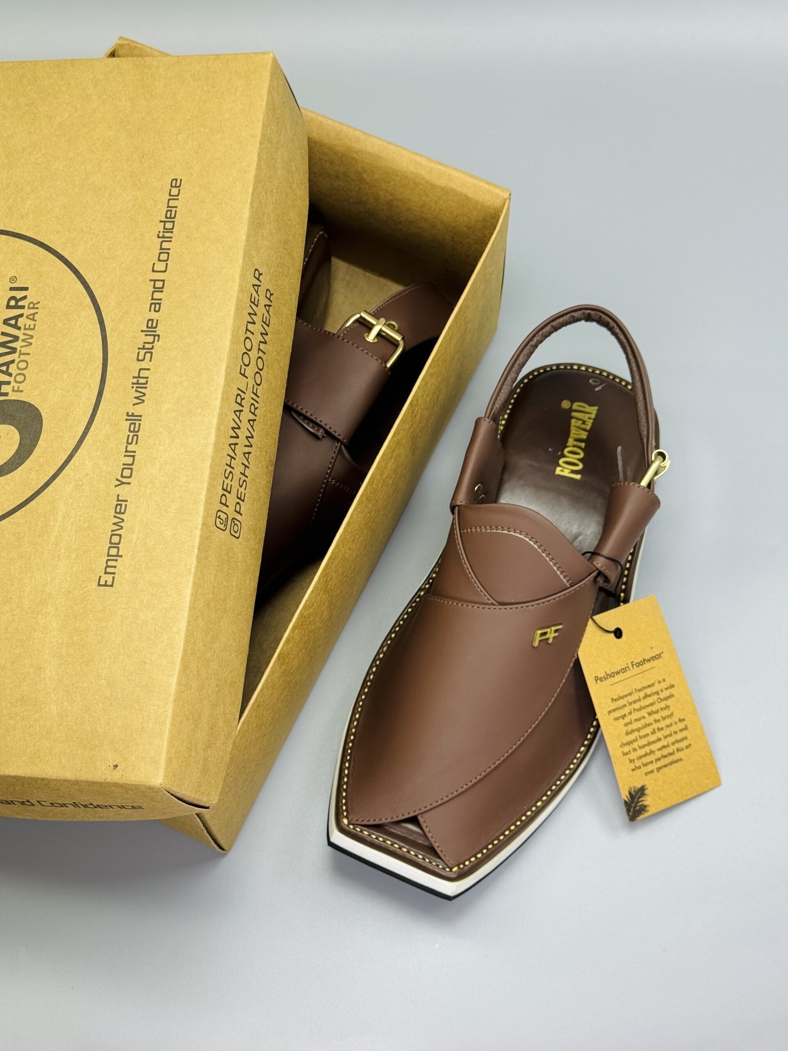 Men's Peshawari Chappal 002US- BROWN Men's Peshawari Chappal 002US- BROWN